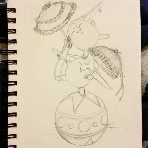 vikingunicorn: The other day I asked @mathewvalle to draw the Mokona Modoki balancing on a beach bal