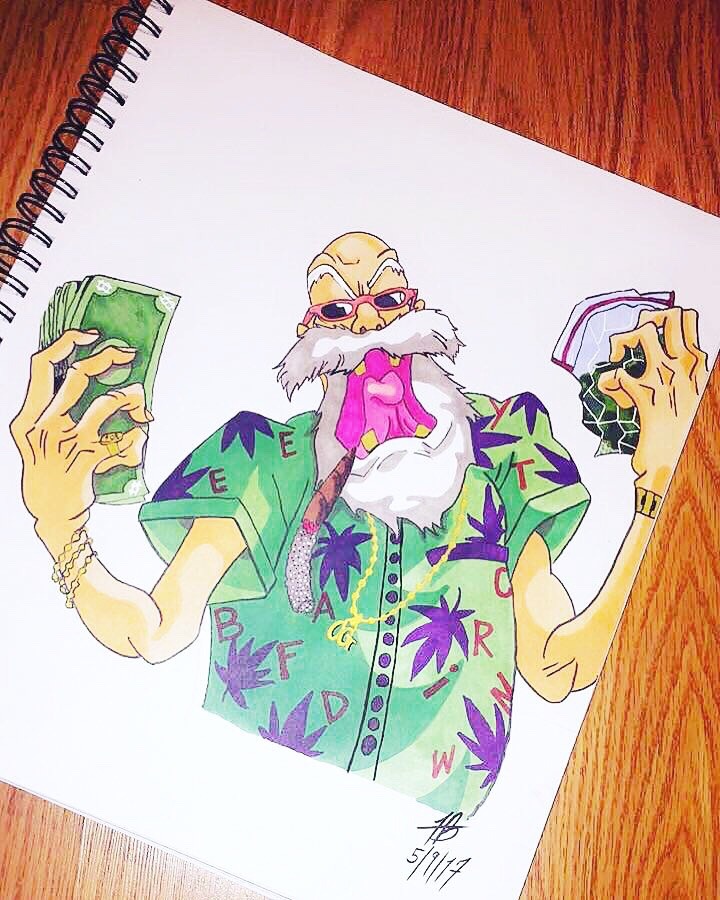 kingtaytheartist:  Throwback piece I call it OG trap Roshi   Just a black artist