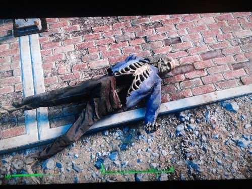 chimeracorp: nontoxicprincess: Sans makes an appearance in Fallout 4 Sleeping on the job as usual