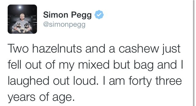 xismydesign:  Simon Pegg, everyone. 