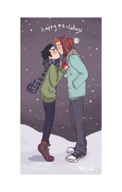 donutdraws:have an itty bitty mickey trying to kiss ian bc the recent promo has me so adfsdfdkfjgdkfjg honestly i just want to skip xmas and get to january 11th… happy holidays!