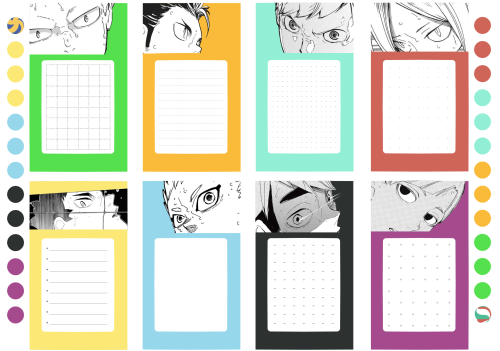 haikyuu memo pads for lil’ notes