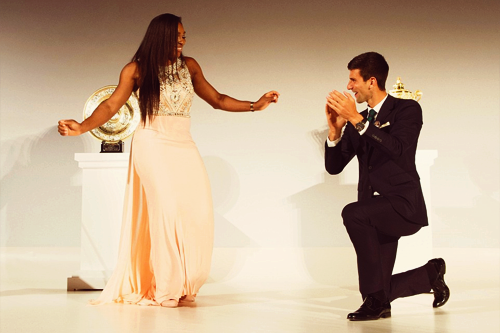 groundstrokes:   Serena Williams and Novak adult photos