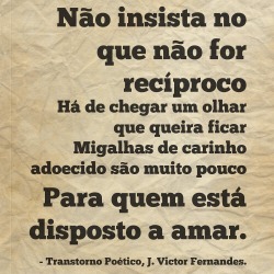 J.Victor Fernandes, Transtorno Poético.