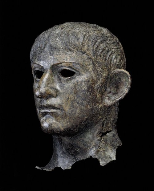 ancientpeoples: Copper Alloy head of either Nero or Claudius 1st Century AD Romano British (Source: 