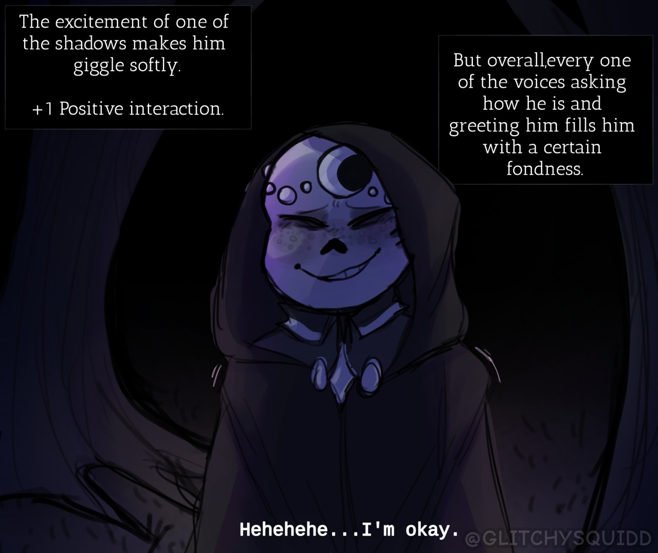 Passive Nightmare Sans x Introvert Listener (requested by 💣The