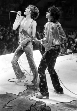 soundsof71: The Rolling Stones: Mick Jagger &amp; Keith Richards at Wembley Empire Pool, 1973, by Michael Putland, via MichaelPutland.com