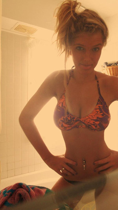 Porn Babe with big boobs in a bikini Facebook photos