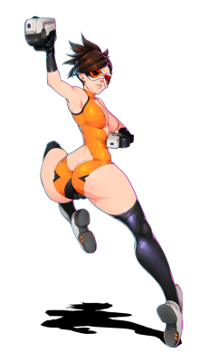 cavalier-renegade:  overwatch-arts:    Tracer - NFPby Dixi-Q    Her spine is fucking broken   but she looks good~ lol &lt; |D’‘‘‘‘