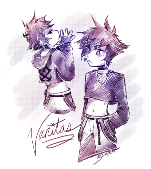 Today’s warm-up doodle is Vanitas in a crop top.. ¯\_(ツ)_/¯ I haven’t been able to draw a whol