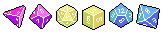 lgbtqaesthetic:  dungeonfemme:  I made some tiny pixel polyhedral die pride banners