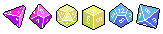 lgbtqaesthetic:  dungeonfemme:  I made some tiny pixel polyhedral die pride banners like the queer tabletop dork I am. please like or reblog if using :-) Part two here with even more pride!bi prideace pridegay pridegenderqueer pridetrans pridepan pride