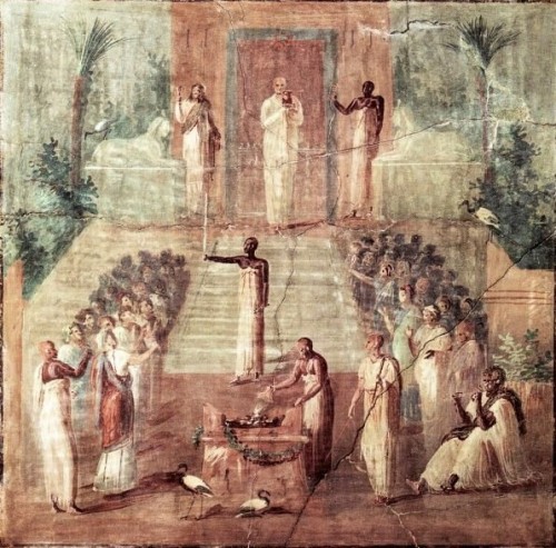 arjuna-vallabha:Isis Worship Scenes, Herculaneum Mural, Italy