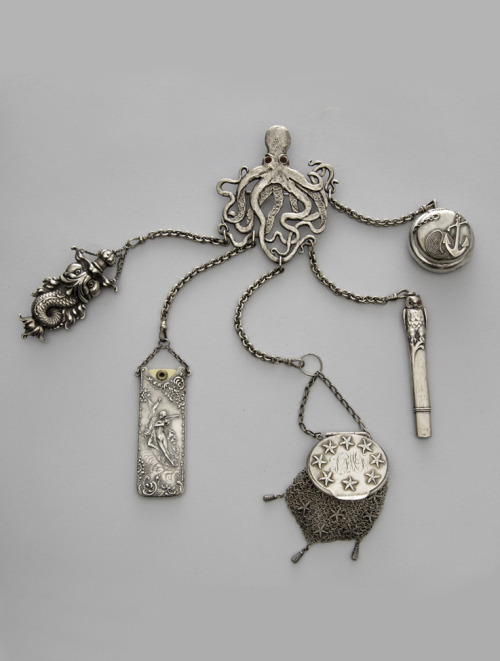 William B. Kerr & Co, Octopus chatelaine, 1900. Sterling silver. Newark, New Jersey. Via flysfo 