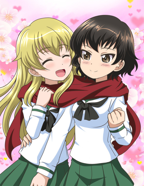 ✧･ﾟ: *✧ Sharing a Scarf ✧ *:･ﾟ✧♡ Characters ♡ : Caesar ♥ Carpaccio♢ Anime ♢ : Girls und Panze