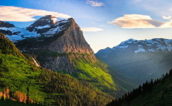 Isawatree:  Sunset Along Going To The Sun Road By Julie Lubick 