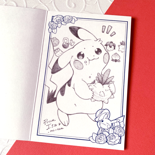 Drawings made on some greeting cards from the Pokemon Center London (that I visited last November)! 