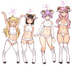 iwbitu:sheep girls! >w>  247