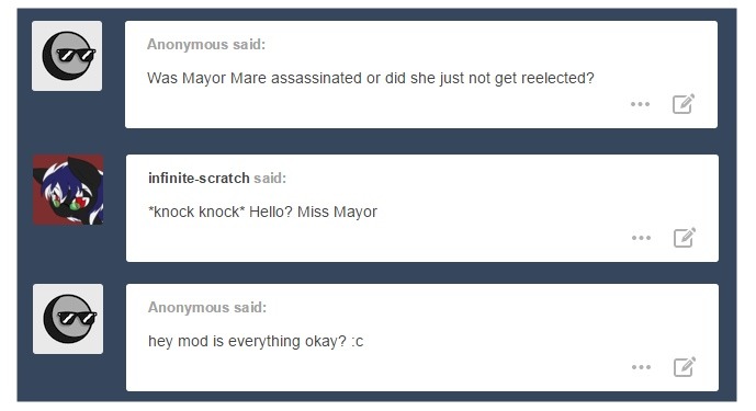 fromthedeskofmayormare:  OOC: i aten’t dead! Mostly, I’ve been needing a break