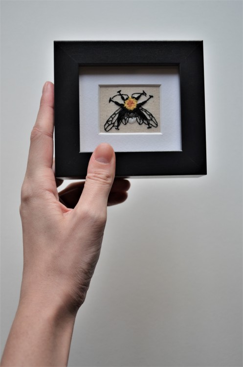 Hand Embroidered Life Size Bumblebee - Framed (11cm x 10cm) Now available on my shop! Worldwide ship