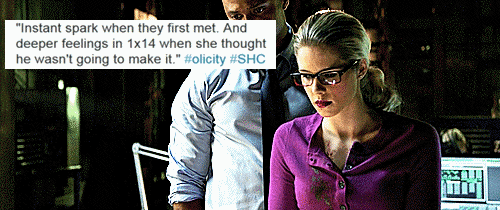 olicitylovely: Stephen Amell and Emily Bett Rickards | About when their characters realise they were