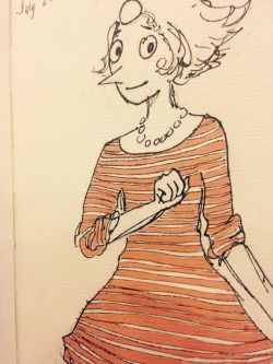 befrianderei:  Drew pearl in my stripey dress and also..pearls 