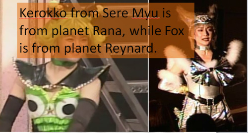 Kerokko from Sera Myu is from planet Rana, while Fox is from planet Reynard.submitted by @ree-firepa