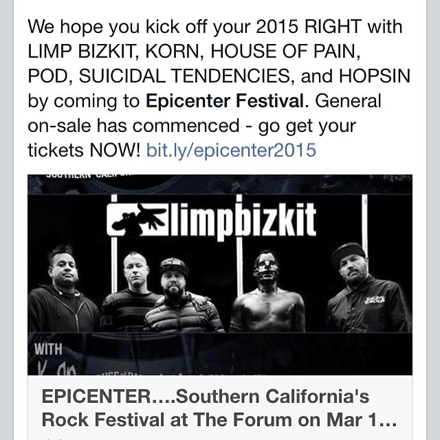 Mother of God would I kill to see Limp Bizkit, Korn and House of Pain in Cali 🍀😍