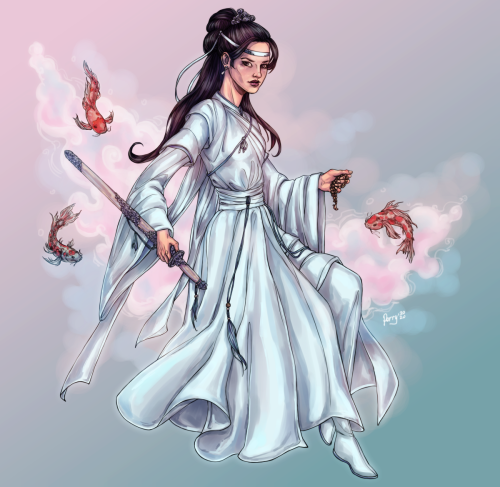 蓝 安宝 - Lan AnBao A disciple of Lan XiChen from a wonderful work named Blue Butterflies Love Peonies 