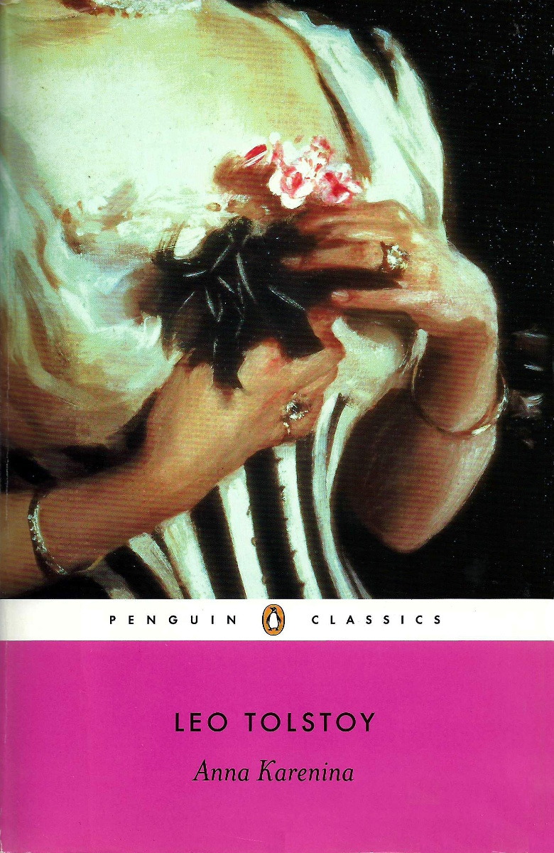 Started #reading – finally – Anna Karenina, by Leo Tolstoy, tr. Richard Pevear and Larissa Volokhonsky. In a very pink Penguin Classics edition…
