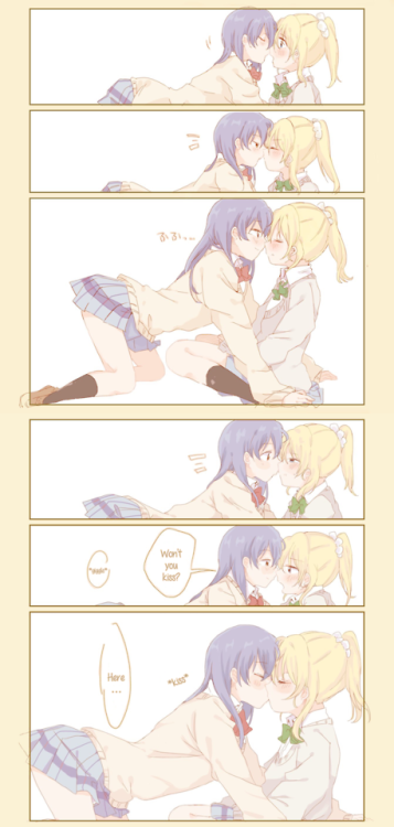 ✧･ﾟ: *✧ Expecting a Kiss ✧ *:･ﾟ✧♡ Characters ♡ : Umi Sonoda ♥ Eli Ayase♢ Anime ♢ : Love Live! School