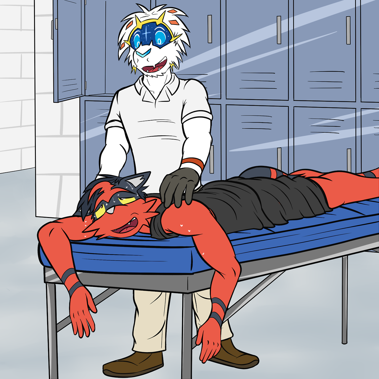 Solgaleo Coach and Torracat Dude