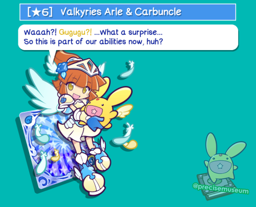 ☆6 Valkyries Arle &amp; Carbuncle A budding mage and a mysterious yellow creature. Now clad in new 