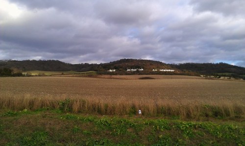 Neolithic causewayed enclosure at Burham (Kent, England).A causewayed enclosure is encircled by 1-4 