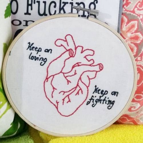 Made a couple of new embroideries for today. #yourheartisamusclethesizeofyourfist #toosweet #embroid