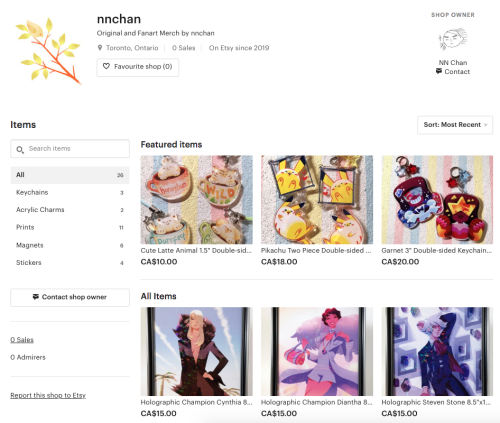 Online store is up! Holding a sale for the next two weeks. Lots of fanart and original merch, includ