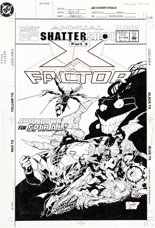 travisellisor:the cover to X-Factor (1986) Annual #7 by Joe Quesada and Joe Rubinstein 