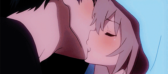 couple cute anime kiss gif