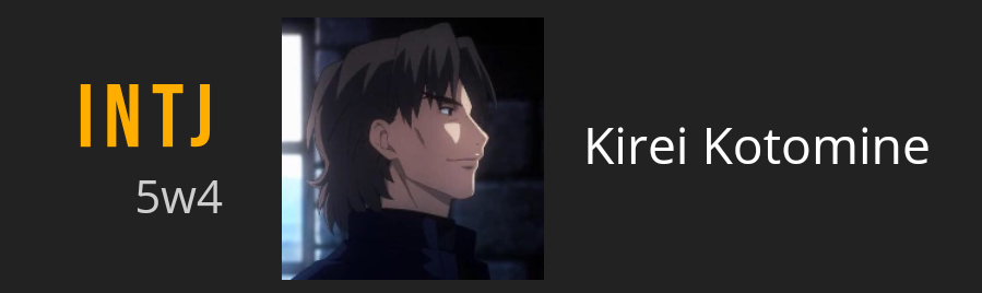 Fate Series: Kirei Kotomine (INTJ) - Practical Typing