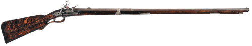 Silver mounted Italian miquelet fowling musket with beautiful rootwood stock, circa 1730.