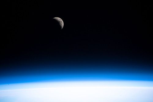 Crescent Moon Over The Blue Earth
