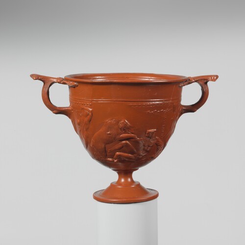 Terracotta scyphus (drinking cup), ca. 15 B.C.–A.D. 60, Metropolitan Museum of Art: Greek and 