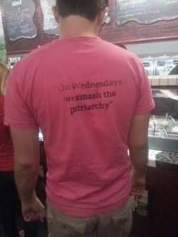 theawkwardterrier:  The guy in front of me when I was getting ice cream tonight was wearing this. 