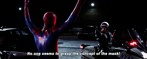 aromanticroman:  meesamegara:  heaven-seventeen:  shirleytemplar:   #mind the fourth wall  #when spiderman is deadpool for a moment  #Spiderman breaks the fourth wall a lot too # Its just Deadpool doesn’t HAVE a fourth wall  he’s literally talking