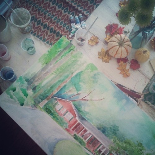 Buildings are becoming quite the norm for me. #paintingsbysarah #watercolor