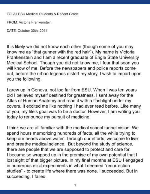 My final blog post.  “Letter to Students - October 30, 2014” - http://pbly.co/FMDletter 