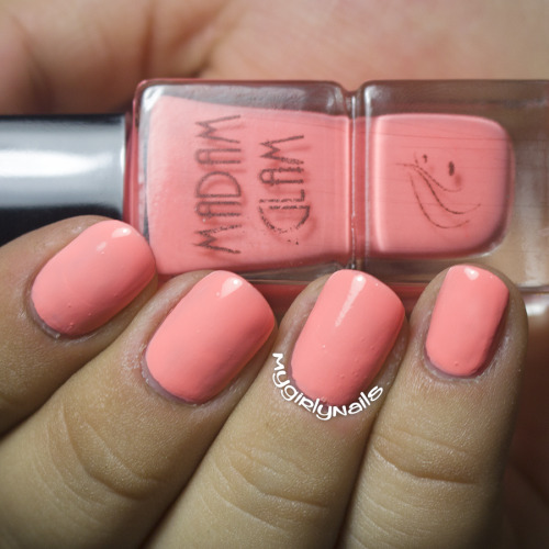 Two coats of Madam Glam - Coral Passion