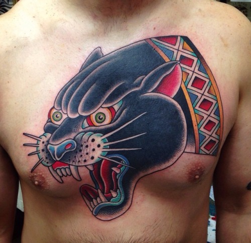 Panther chest tattoos