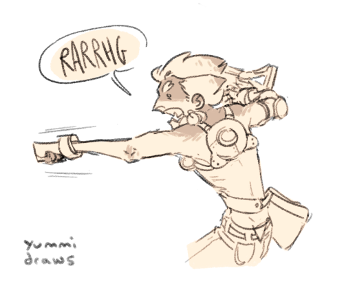 yummidraws: when you punch that basketball–inspired by this junkrat melee audio 