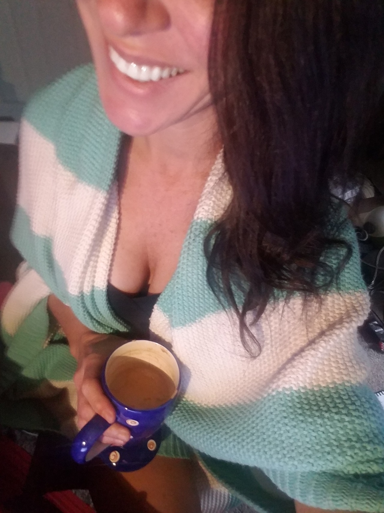 my-erratic-soul:  For you, anon.  Coffee, my blankie, and lots of work to do but
